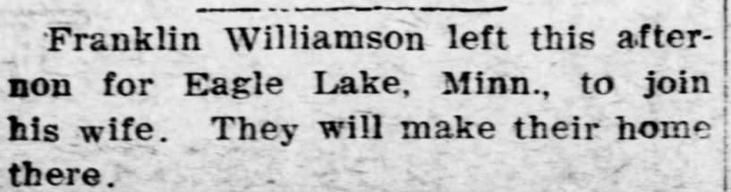 26 June 1907
Williamson to Minnasota