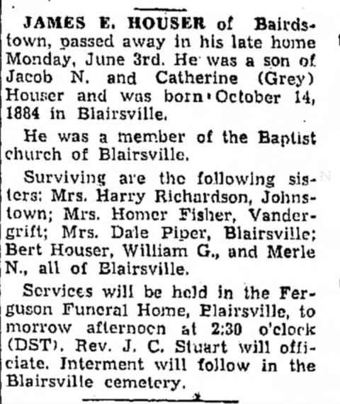 Obituary - Houser, James E