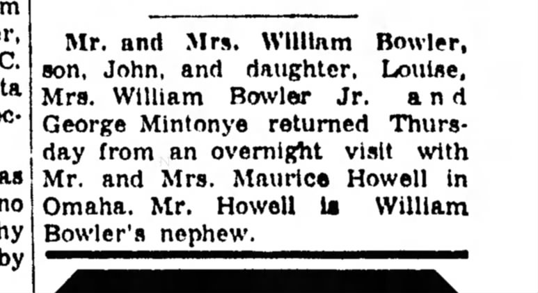 William Bowler et al visit Howells Jan 1957