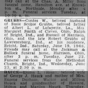 Obituary: Cortes W. Grubbs