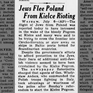 Jews Flee Poland From Kielce Rioting