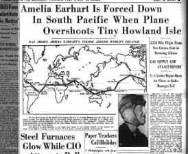 Amelia Earhart disappears