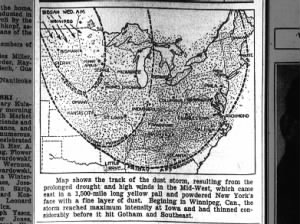 Map of May 1934 dust storm