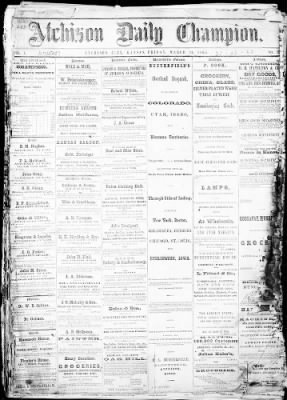 The Atchison Daily Champion from Atchison, Kansas on March 24, 1865 · Page 1