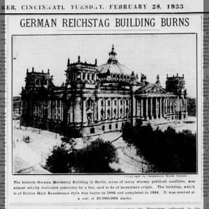 German Reichstag Building Burns