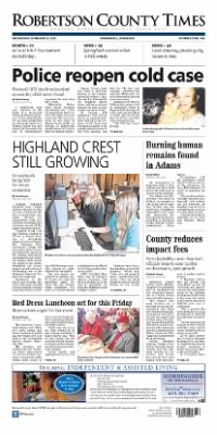 Robertson County Times from Springfield, Tennessee on February 4, 2015 · Page A1