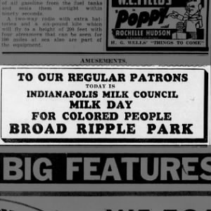 Indianapolis Milk Council Milk Day ad