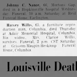 Obituary for Harvey Willis (Aged 65)
