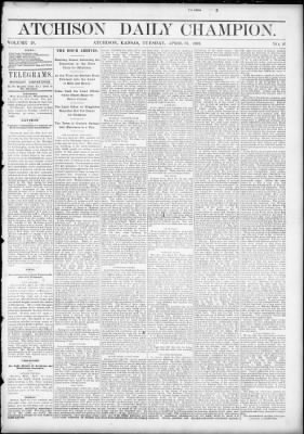 The Atchison Daily Champion from Atchison, Kansas on April 23, 1889 · Page 1