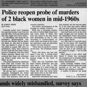 DECORA WHITE MURDERED IN MID-60's, LOUISVILLE, COURIER-JOURNAL 3-7-1989 PG 6