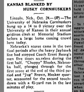 1925 Nebraska-Kansas football AP