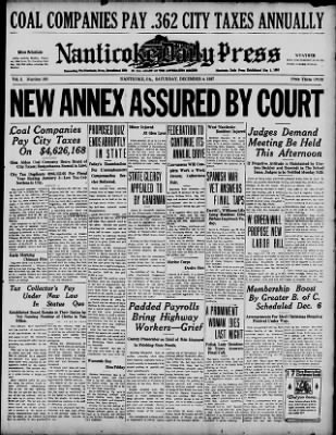 Nanticoke Daily Press from Nanticoke, Pennsylvania on December 4, 1937 · Page 1