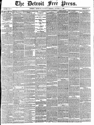 Detroit Free Press from Detroit, Michigan on October 31, 1863 · Page 1