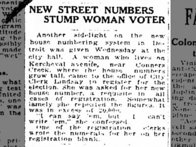 200909 09 Sep 1920 New Street Numbers Stump Woman Voter