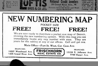 201230 30 Dec 1920 New Numbering Map Ad