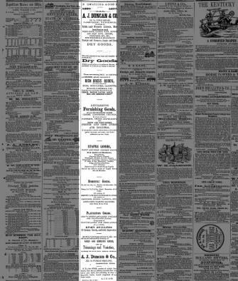 1857 Tennessean newspaper Ad for the business of A. J. Duncan, husband of Martha Williams.