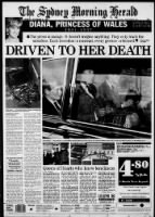 Sydney Morning Herald front-page coverage of the death of Princess Diana