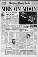 Australian front page newspaper coverage of the Apollo 11 moon landing