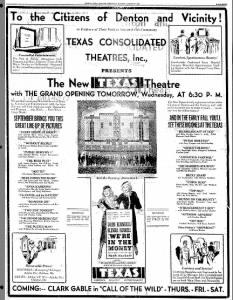 Texas theatre opening