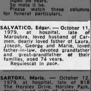 Obituary for Edgar SALVATICO (Aged 74)
