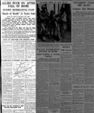 Australian newspaper front page articles about the liberation of Rome in 1944