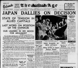 Australia newspaper waits for news of V-J Day on August 14, 1945