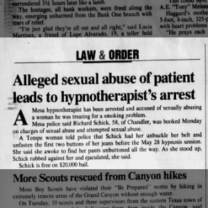 Alleged sexual abuse of patient leads to hypnotherapist's arrest