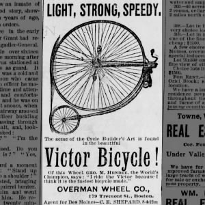 1885 Victor Bicycle ad