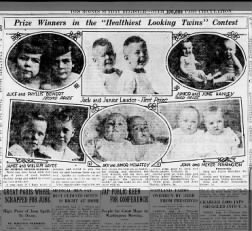 Healthiest Looking Twins in Iowa contest, 1921