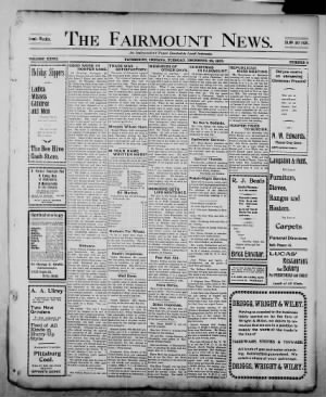 The Fairmount News from Fairmount, Indiana • Page 1