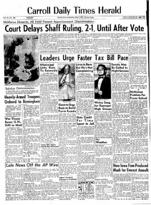 Carroll Daily Times Herald from Carroll, Iowa on May 8, 1963 · Page 1