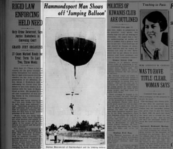 Balloon jumping photo, 1928