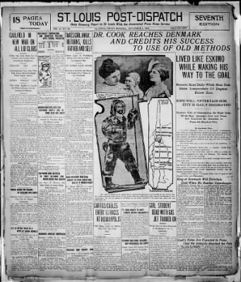 St. Louis Post-Dispatch from St. Louis, Missouri on September 3, 1909 · Page 1
