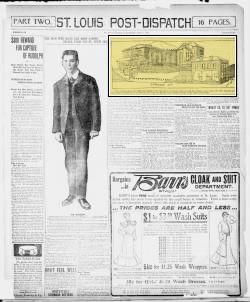City Jail with Rudolph&#39;s Escape Route from the July 7, 1903 edition of St. Louis Post-Dispatch ...