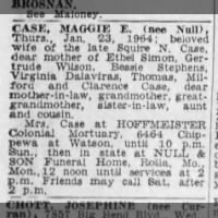 CASE, Maggie E. (nee Null) Obituary