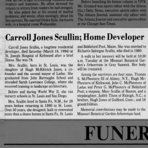 Carroll West (Jones) Scullin Obituary