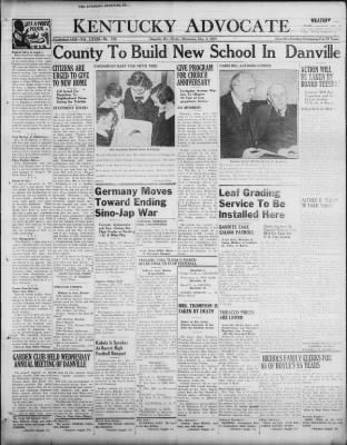 Kentucky Advocate from Danville, Kentucky on December 3, 1937 · Page 1