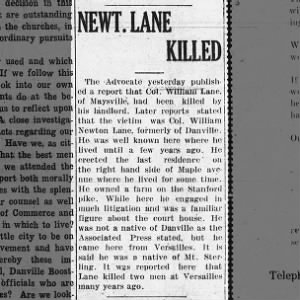 Newton Lane killed
