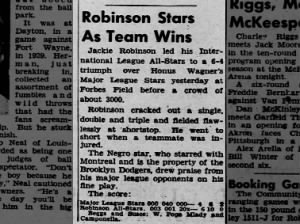 Jackie Robinson plays in minor league all-star game, 1946