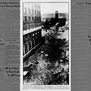 Providence, RI, experiences massive flooding due to 1938 hurricane