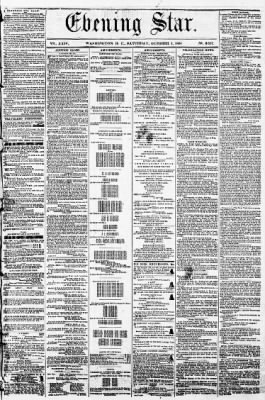 Evening Star from Washington, District of Columbia on October 1, 1864 · Page 1