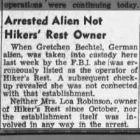 Arrested Alien Not Hikers' Rest Owner