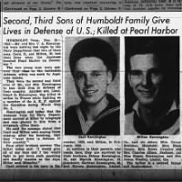 Two brothers serving on battleship USS Arizona killed in the attack on Pearl Harbor, 1941
