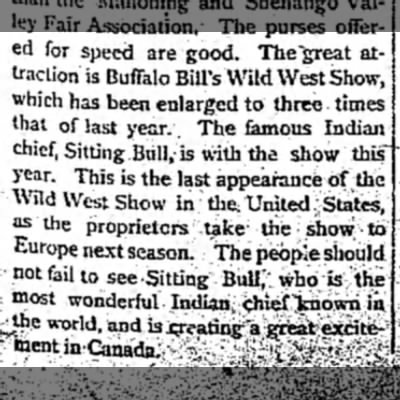 Sitting Bull joins Buffalo Bill's Wild West Show in 1885 - 