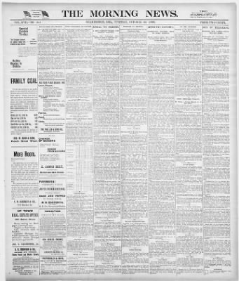 The Morning News From Wilmington Delaware On October 30 1888