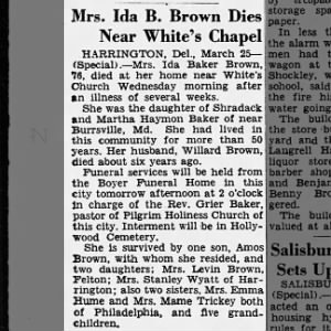 Ida Baker Brown obituary