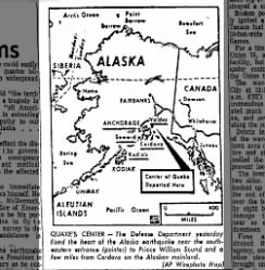 Map of Alaska Earthquake