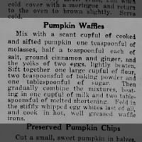 Pumpkin waffles (1919)