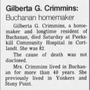 Obituary for Gilberts G. Crimmins (Aged 82)