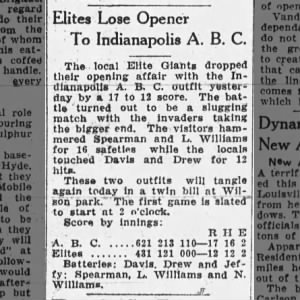 1929 - 1929AUG18 - Elite Giants lose to ABC, 17-12